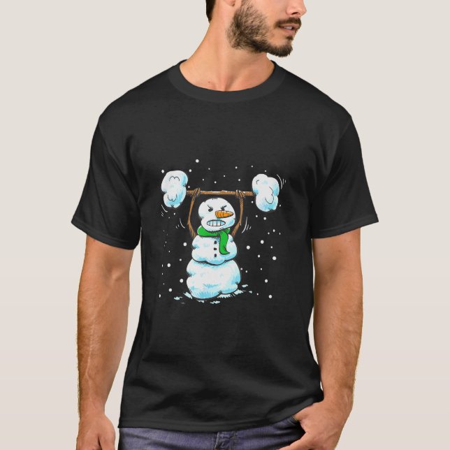 Christmas Weightlifting Snowman Shirt Funny Snowma (Front)