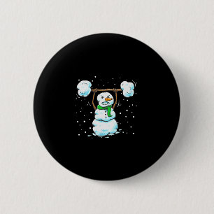Christmas Weightlifting Snowman Shirt Funny Snowma 6 Cm Round Badge
