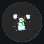 Christmas Weightlifting Snowman Shirt Funny Snowma Classic Round Sticker<br><div class="desc">Christmas Weightlifting Snowman Shirt Funny Snowman Gym</div>
