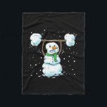 Christmas Weightlifting Snowman Shirt Funny Snowma Fleece Blanket<br><div class="desc">Christmas Weightlifting Snowman Shirt Funny Snowman Gym</div>