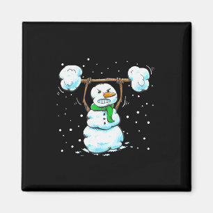 Christmas Weightlifting Snowman Shirt Funny Snowma Magnet