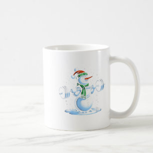 Christmas Weightlifting Snowman Winter Snowflake G Coffee Mug