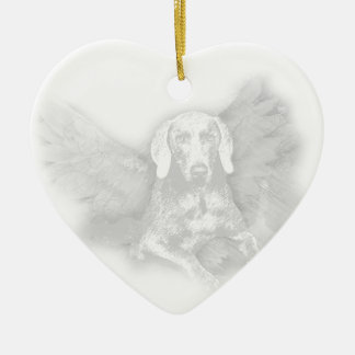 CHRISTMAS WEIMARANER ANGEL CERAMIC TREE DECORATION