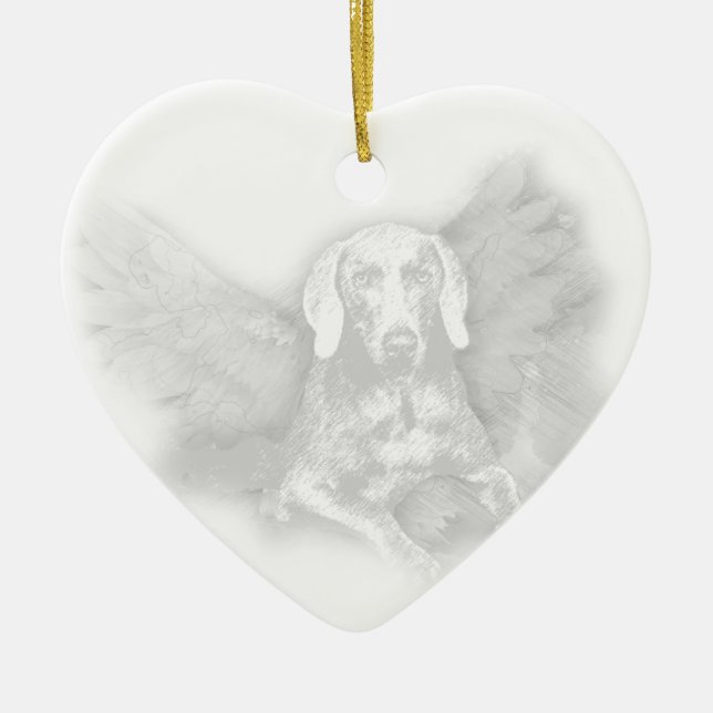 CHRISTMAS WEIMARANER ANGEL CERAMIC TREE DECORATION (Front)