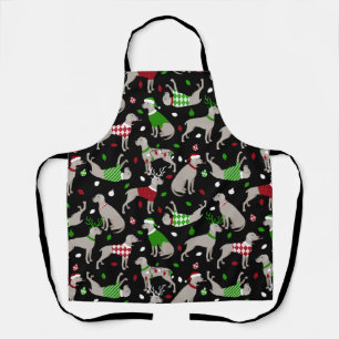 Christmas Weimaraner Dog Apron