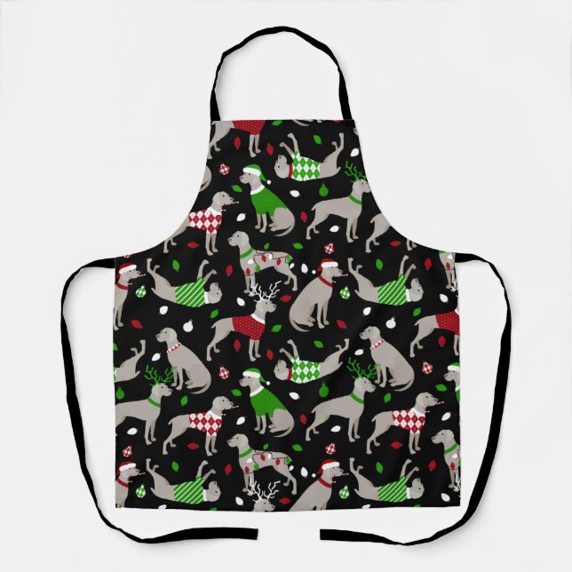 Christmas Weimaraner Dog Apron (Front)