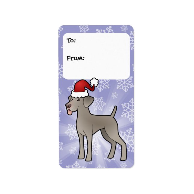 Christmas Weimaraner Gift Tags (Front)