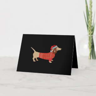 Christmas Weiner Dachshund Doxie In Dog Holiday Card