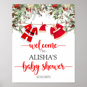 Christmas Welcome Baby Shower Sign