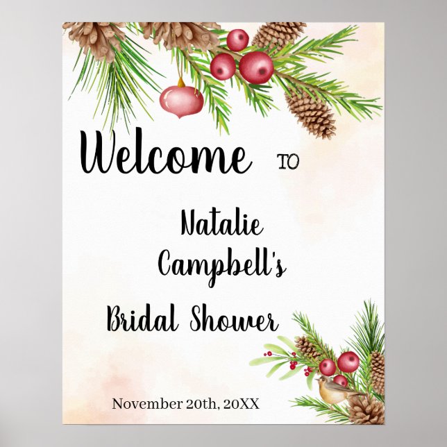 Christmas Welcome Bridal Shower Poster (Front)