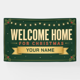Christmas Welcome Home Custom Vinyl Banner 3' x 5'