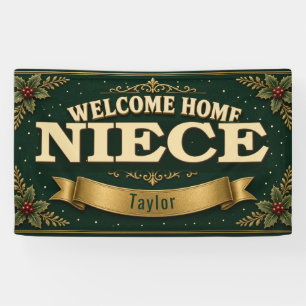 Christmas Welcome Home Niece Vinyl Banner 3x5