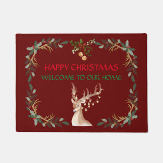 Christmas welcome mat. Customizable. Doormat