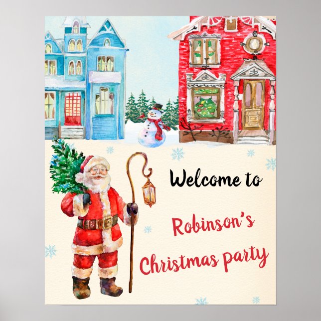 Christmas welcome party sign Christmas poster (Front)