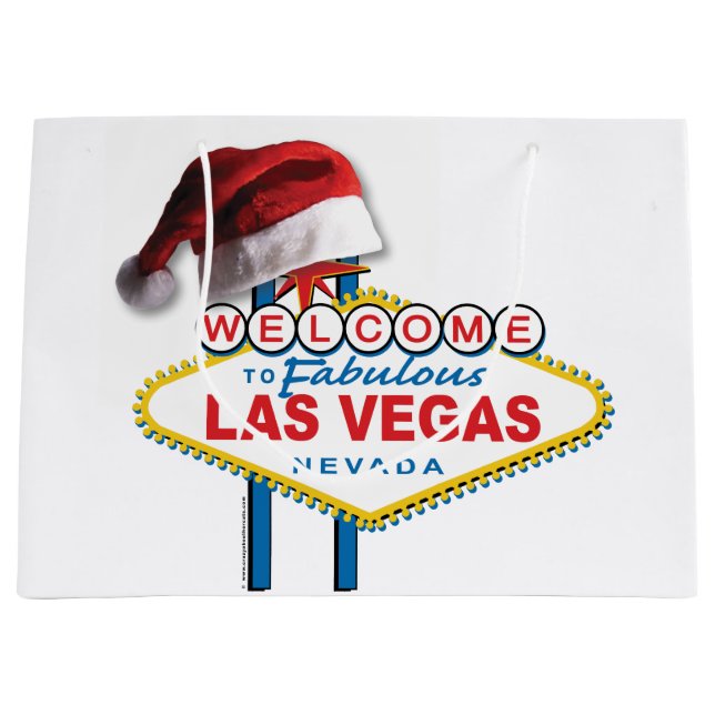 Christmas Welcome to Las Vegas Sign Large Gift Bag (Front)