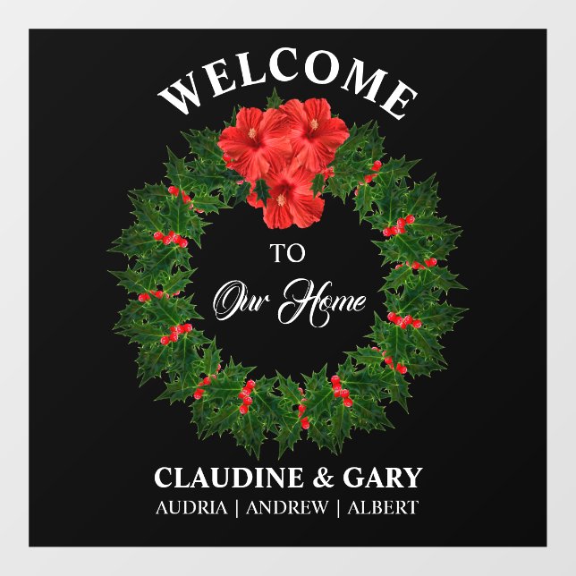 Christmas Welcome To Our Home Window Clings (Sheet)