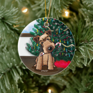 Christmas Welsh Terrier  Ceramic Tree Decoration