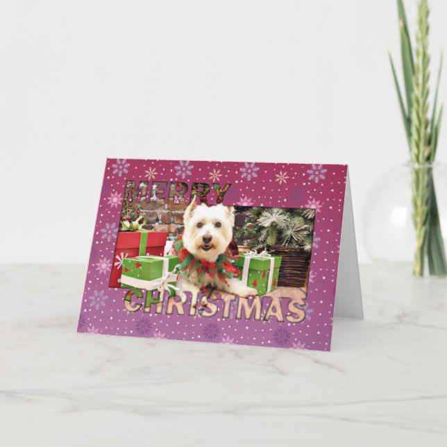 Christmas - West Highland Terrier - Abby Holiday Card (Front)