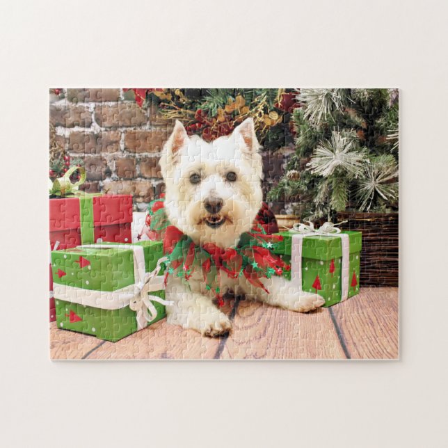 Christmas - West Highland Terrier - Abby Jigsaw Puzzle (Horizontal)