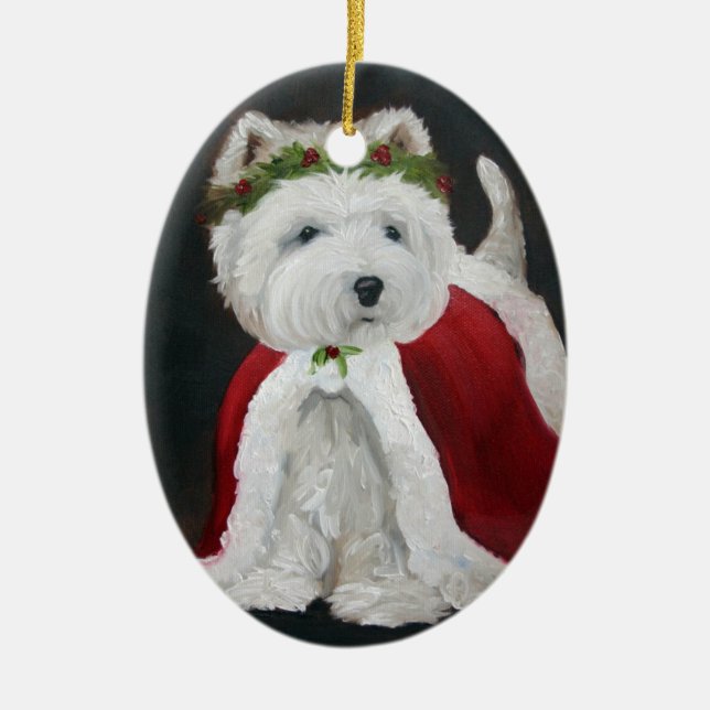 Christmas West Highland Terrier ornament Santa (Front)