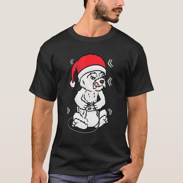 Christmas West Highland White Terrier Dog Video Ga T-Shirt (Front)