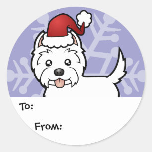 Christmas West Highland White Terrier Gift Tags