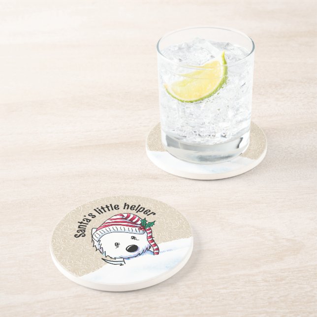Christmas Westie Coaster (Side)