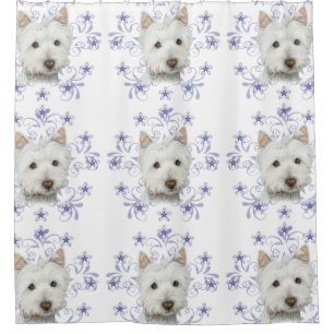Christmas Westie Dog Art Shower Curtain