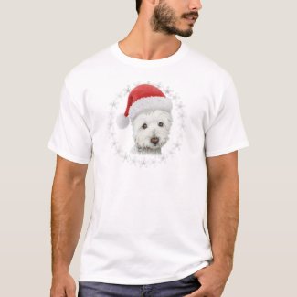 Christmas Westie Dog Art T-Shirt