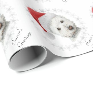 Christmas Westie Dog Art Wrapping Paper