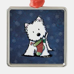 Christmas Westie KiniArt Metal Tree Decoration