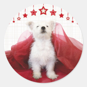 Christmas Westie Stars Stickers