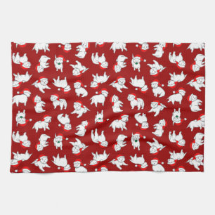 Christmas Westies Tea Towel