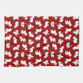 Christmas Westies Tea Towel