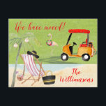 Christmas We've Moved Ocean Beach Budget Move Announcement<br><div class="desc">Doesn't this tell a great story -- You've moved to a wonderful location where you can choose between a day at the beach or one at the golf course -- among many other delightful pursuits. Enjoy life and this move flat announcement card. It is cheerful and a unique way to...</div>
