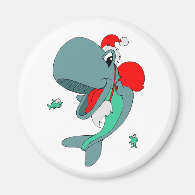Christmas Whale Magnet (Front)
