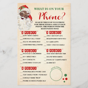 Christmas What is on your Phone Santa Game Card