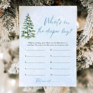 Christmas What's In The Diaper Bag Baby Shower Invitation