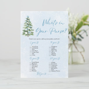 Christmas What's In Your Purse Baby Shower Game Invitation