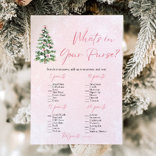 Christmas What's In Your Purse Baby Shower Game Invitation