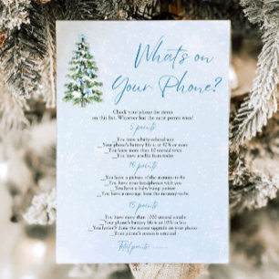 Christmas What's on Your Phone Baby Shower Game Invitation