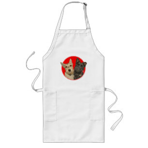 Christmas Wheaten & Black Scotties Long Apron