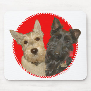 Christmas Wheaten & Black Scotties Mouse Mat