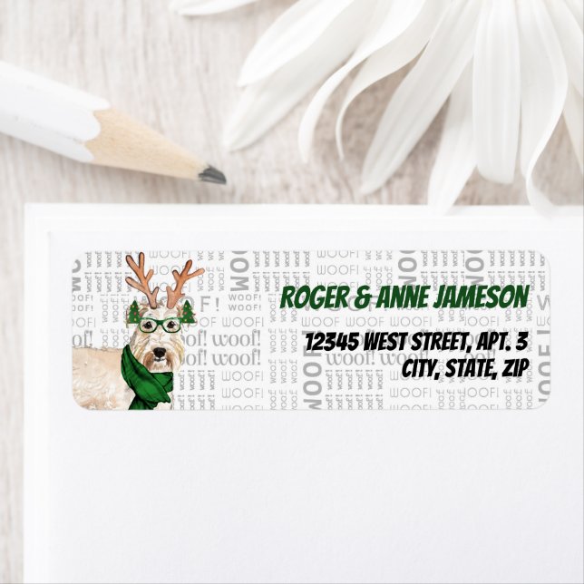 Christmas Wheaten Terrier Dog Lover Address (Insitu)