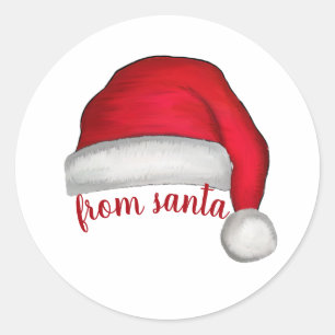Christmas Whimsical Fun Cute From Santa Hat  Classic Round Sticker