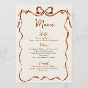 Christmas Whimsical Funky Boho Bow Dinner Party Menu