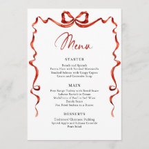 Christmas Whimsical Funky Red Bow Dinner Party