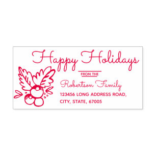 Christmas Whimsical Hand Drawn Holly Berries Self-inking Stamp
