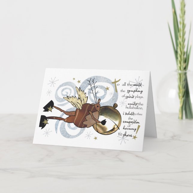 Christmas  Whimsical Reindeer Card (Front)