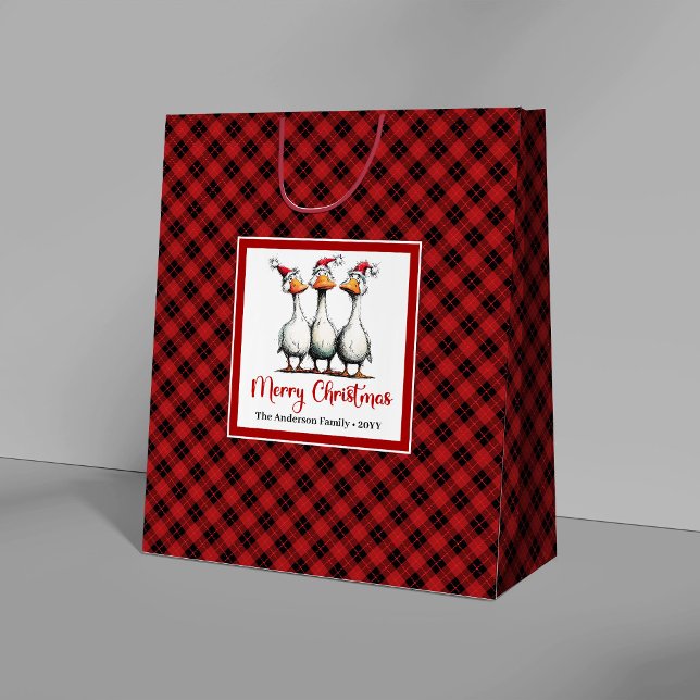 Christmas Whimsical Silly Geese Funny Gift Bags (Christmas Whimsical Silly Geese Funny Gift Bags)